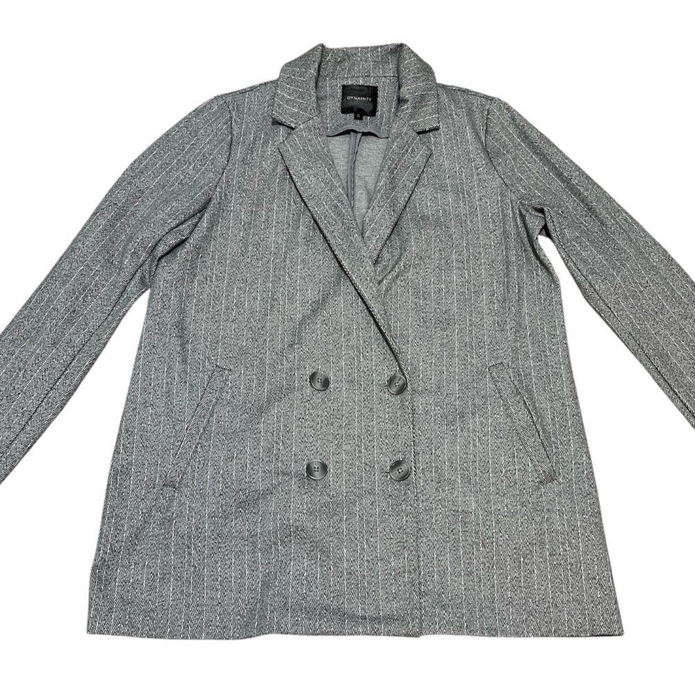 DYNAMITE Double Breasted Blazer Oversized Gray Size Medium - Picture 8 of 10